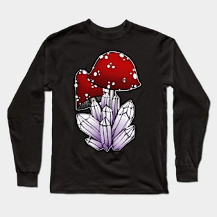 Magic mushroom and crystals Long Sleeve T-Shirt